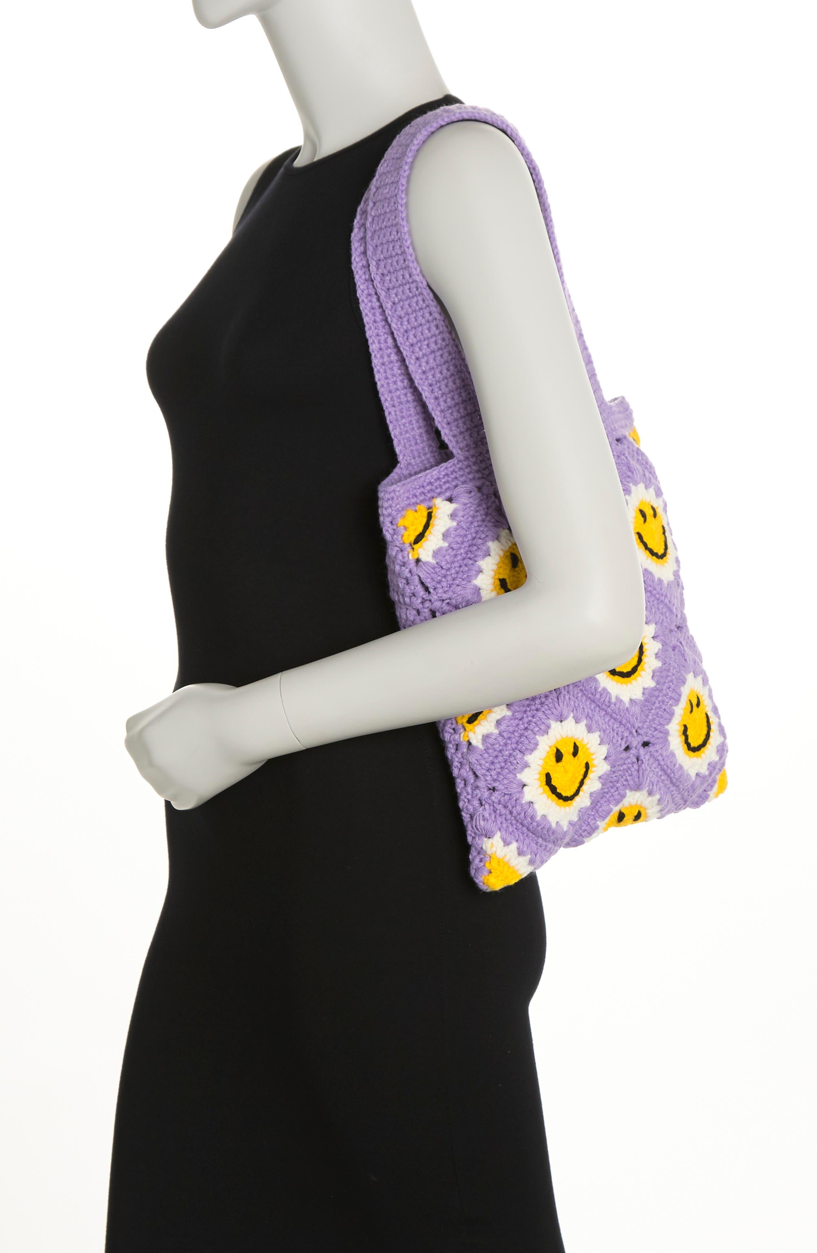 ASOS Design Crochet Shopper Tote Bag in Black | Lyst