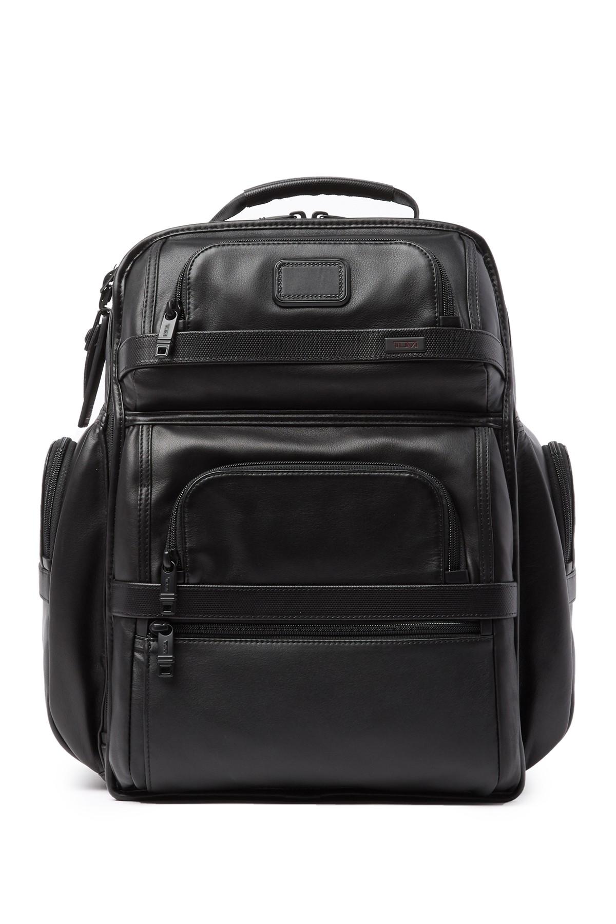 Tumi Alpha 2 Leather T-pass Business Class Brief Pack in Black for Men ...