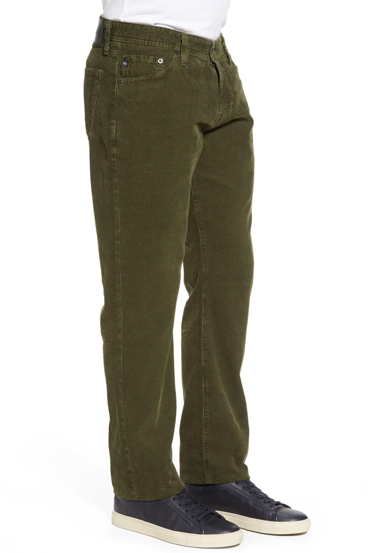 AG Jeans Graduate Tailored Straight Leg Corduroy Pants in Green for Men ...
