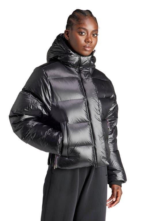 adidas Premium Crop Puffer Jacket in Black | Lyst