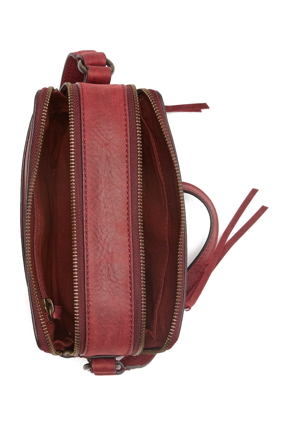 frye leather zip camera bag