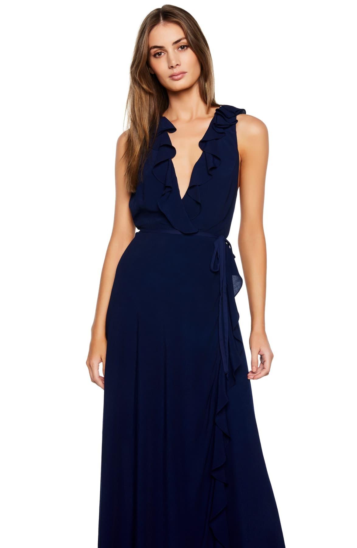 alex ruffle maxi dress bardot