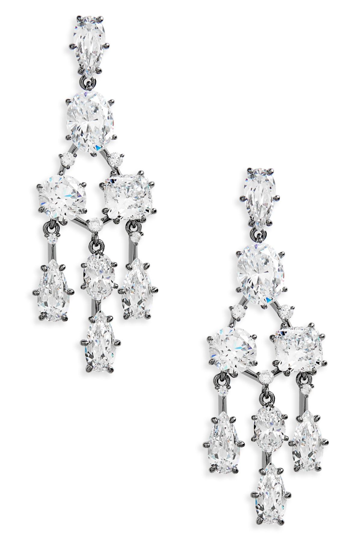 Lyst Nadri Cubic Zirconia Chandelier Earrings In Black Gallery