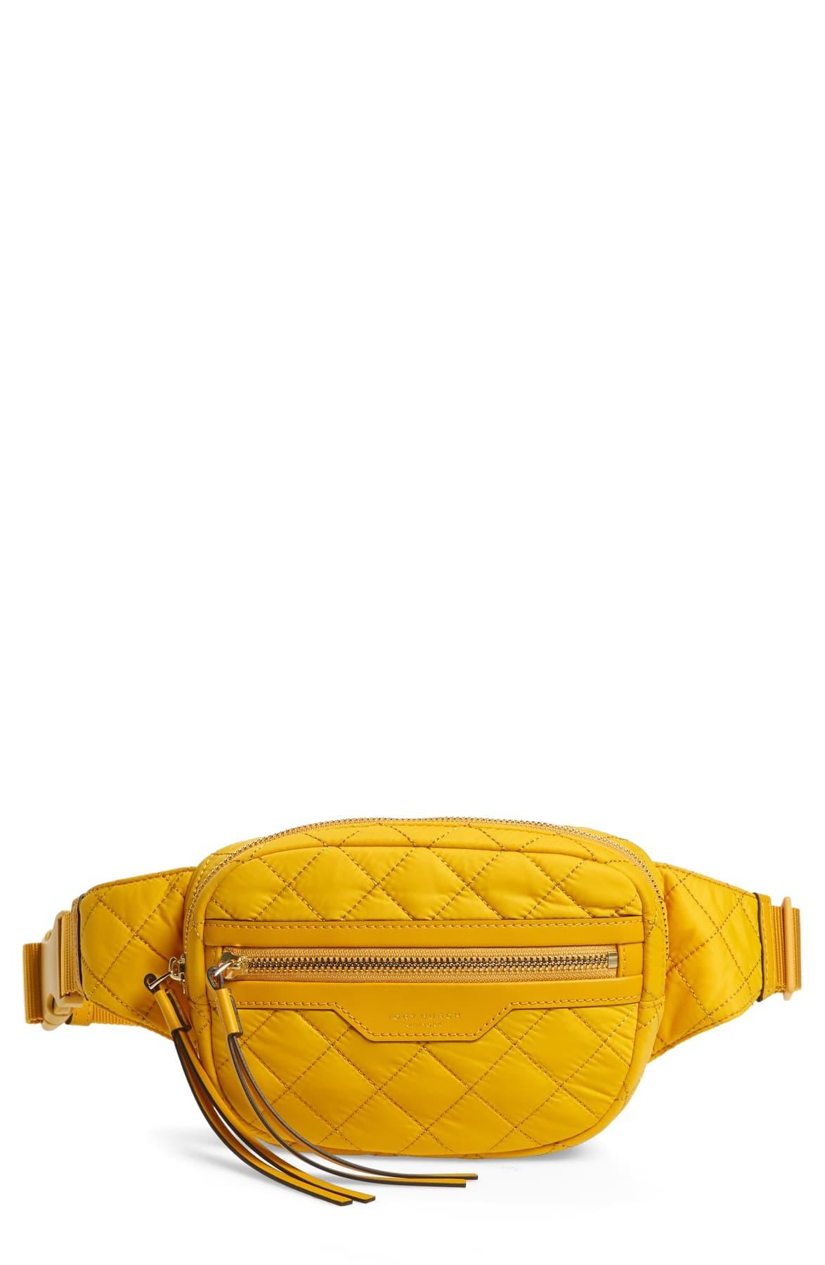 Tory Burch Perry Quilted Nylon Belt Bag in Yellow | Lyst