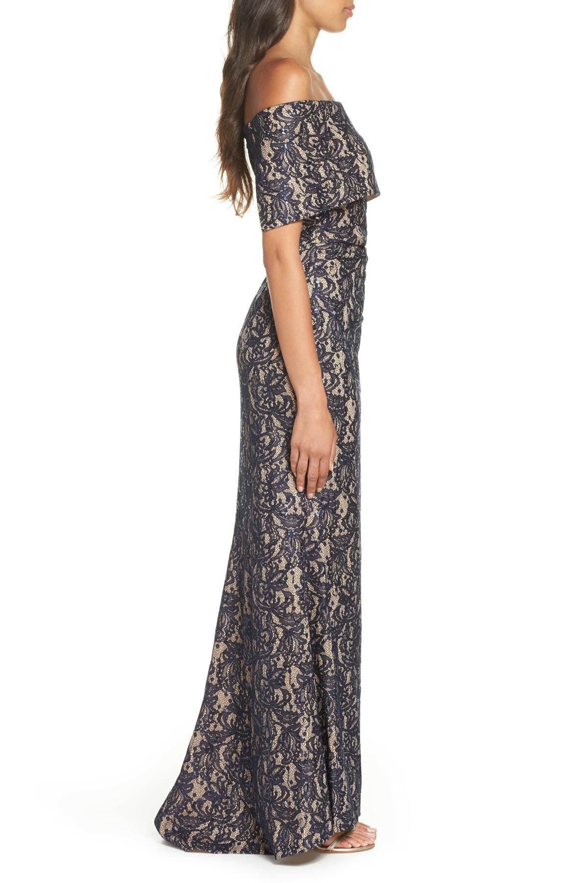 Vince Camuto Sequin Off The Shoulder Gown (regular & Petite) in