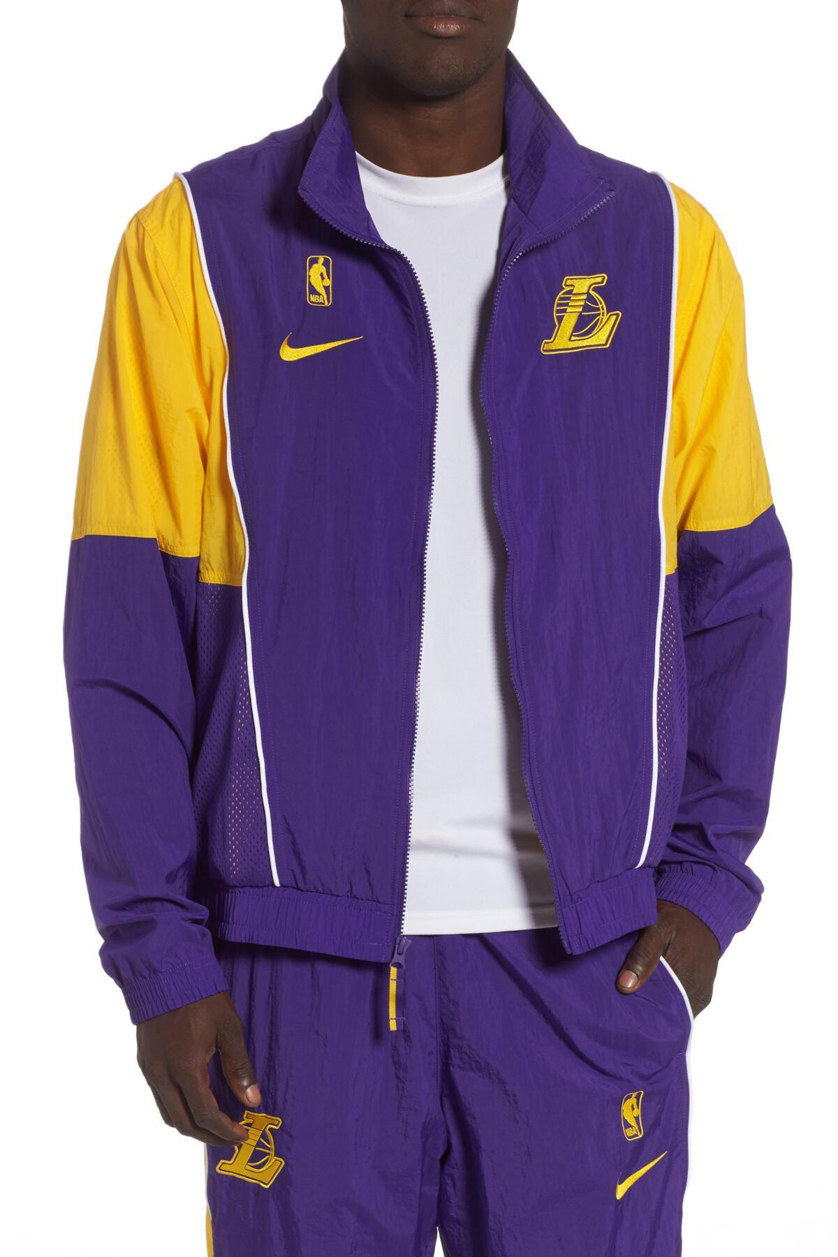 Nike L.a. Lakers Track Jacket in Purple for Men - Lyst