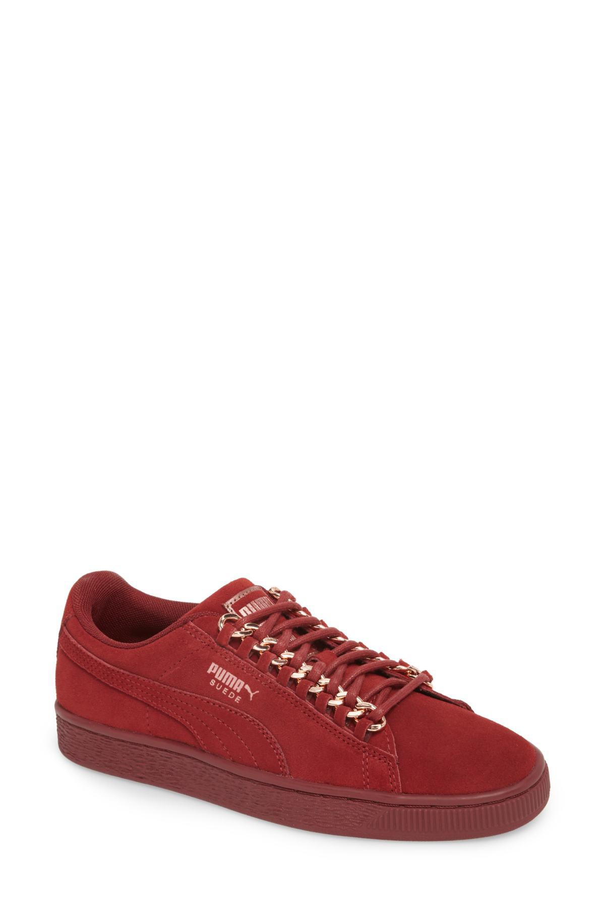 PUMA Lace Suede Classic X-chain (pomegranate/rose Gold) Shoes in Red | Lyst