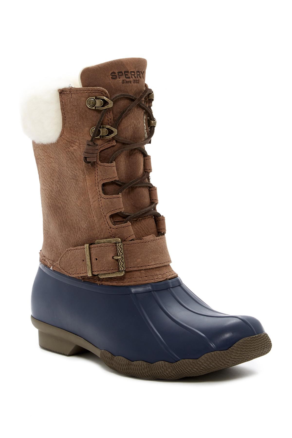 sperry saltwater misty genuine shearling lined duck boot