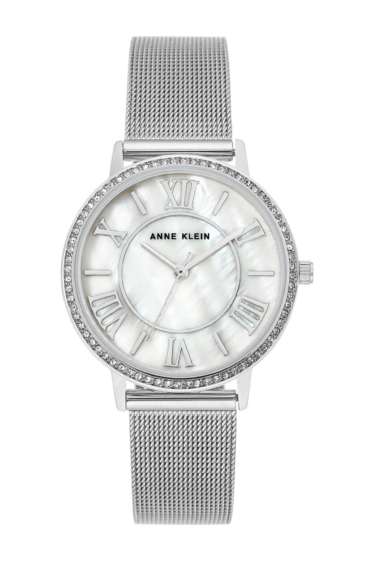 Anne Klein Women's Silvertone Stainless Steel Mesh Bracelet Watch