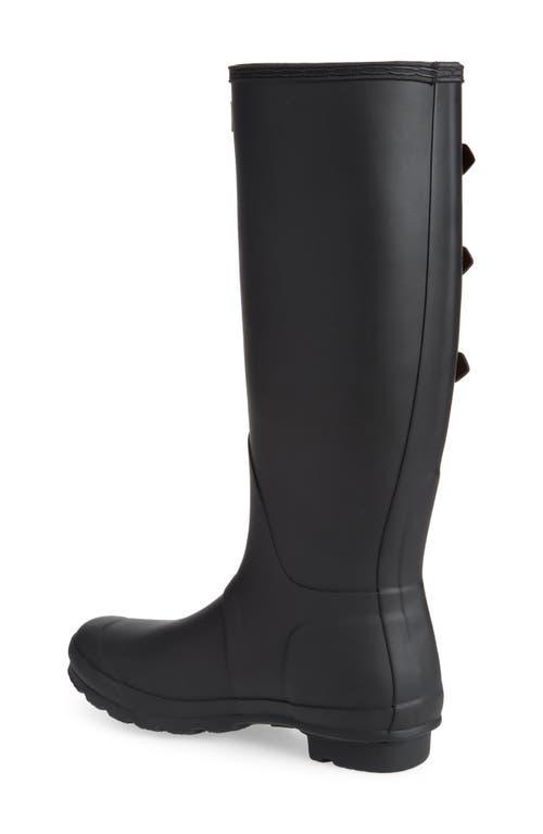 HUNTER Triple Buckle Tall Rain Boot in Black | Lyst