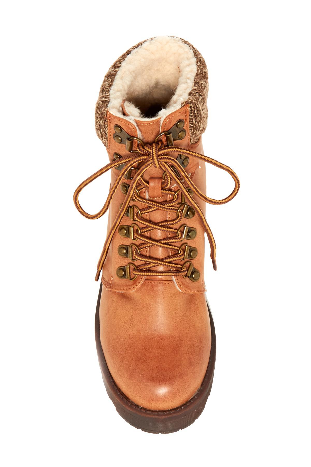 mia maylynn shearling trim boot
