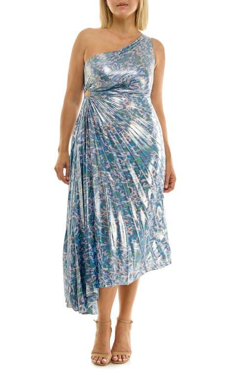 Robe Nicole Miller Bleu Métallisé - Taille 4 - Neiman Marcus - Ruched Et Élégante