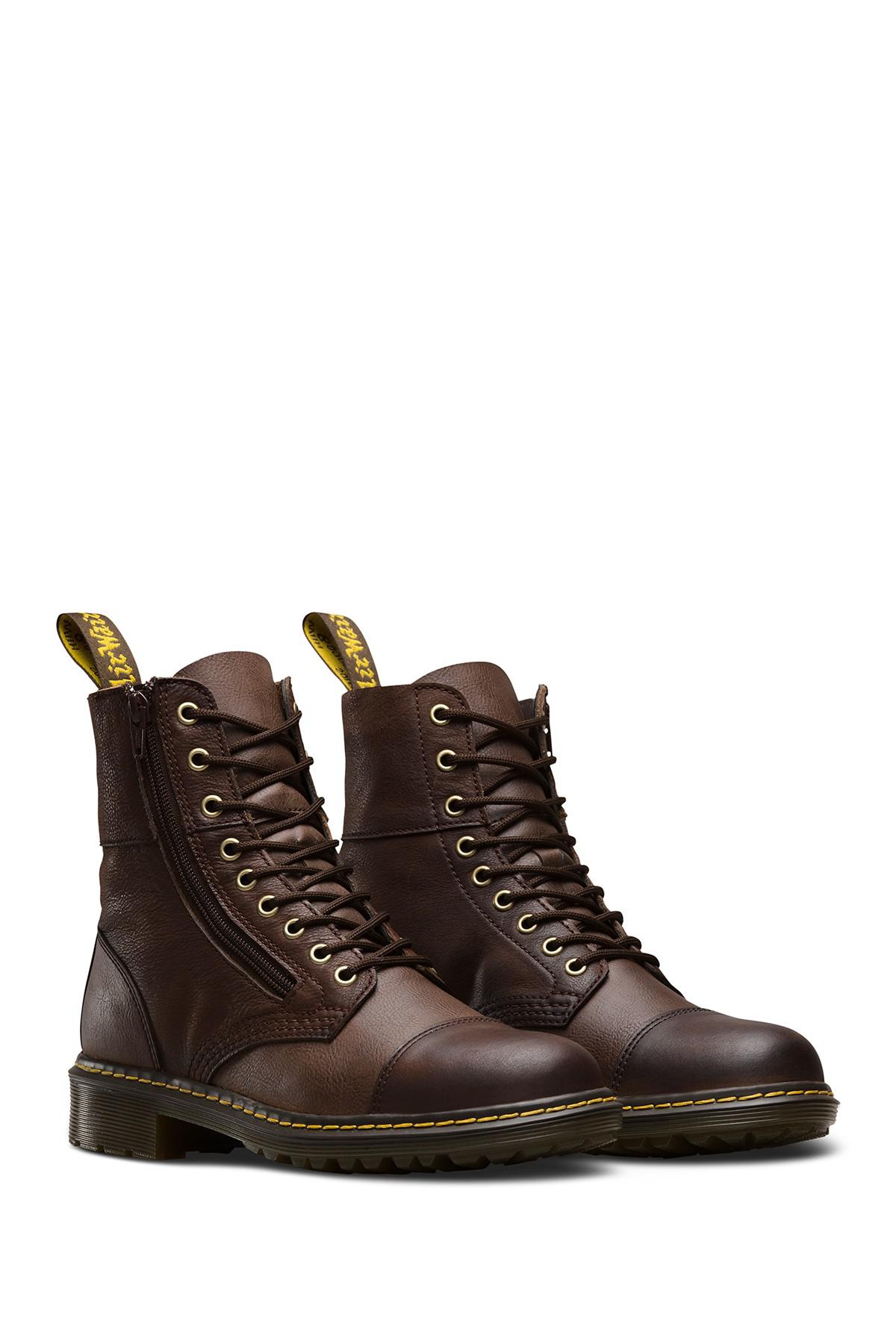 Dr. Martens Leather Denton Cap Toe Boot in Chocolate
