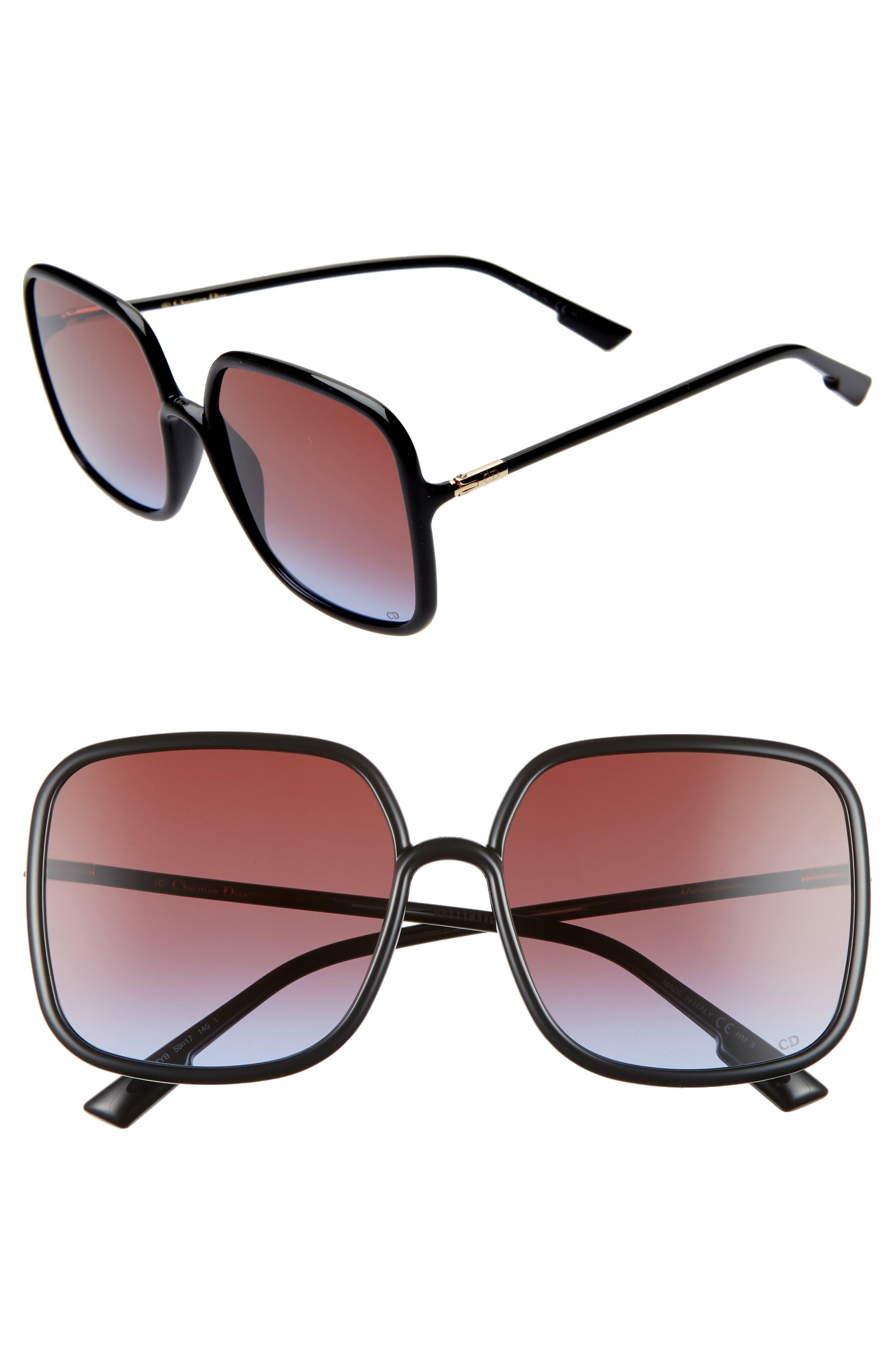 Dior Synthetic Stellair 59mm Square Sunglasses in Black - Lyst
