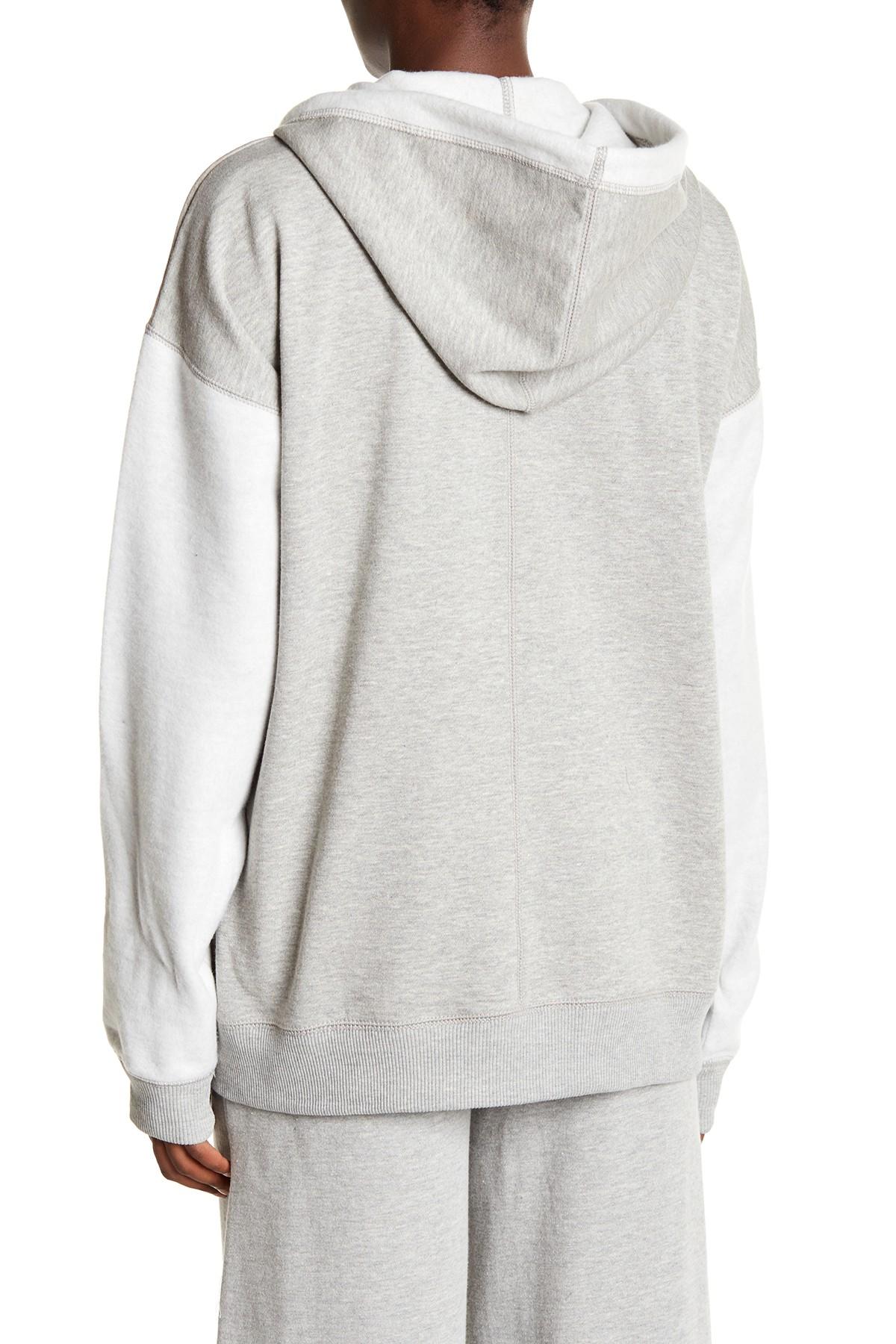 Download Free People Synthetic Drawstring Front Zip Hoodie in Grey ...