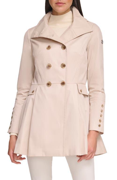 Calvin klein skirted water resistant double breasted peplum hooded rain coat sale