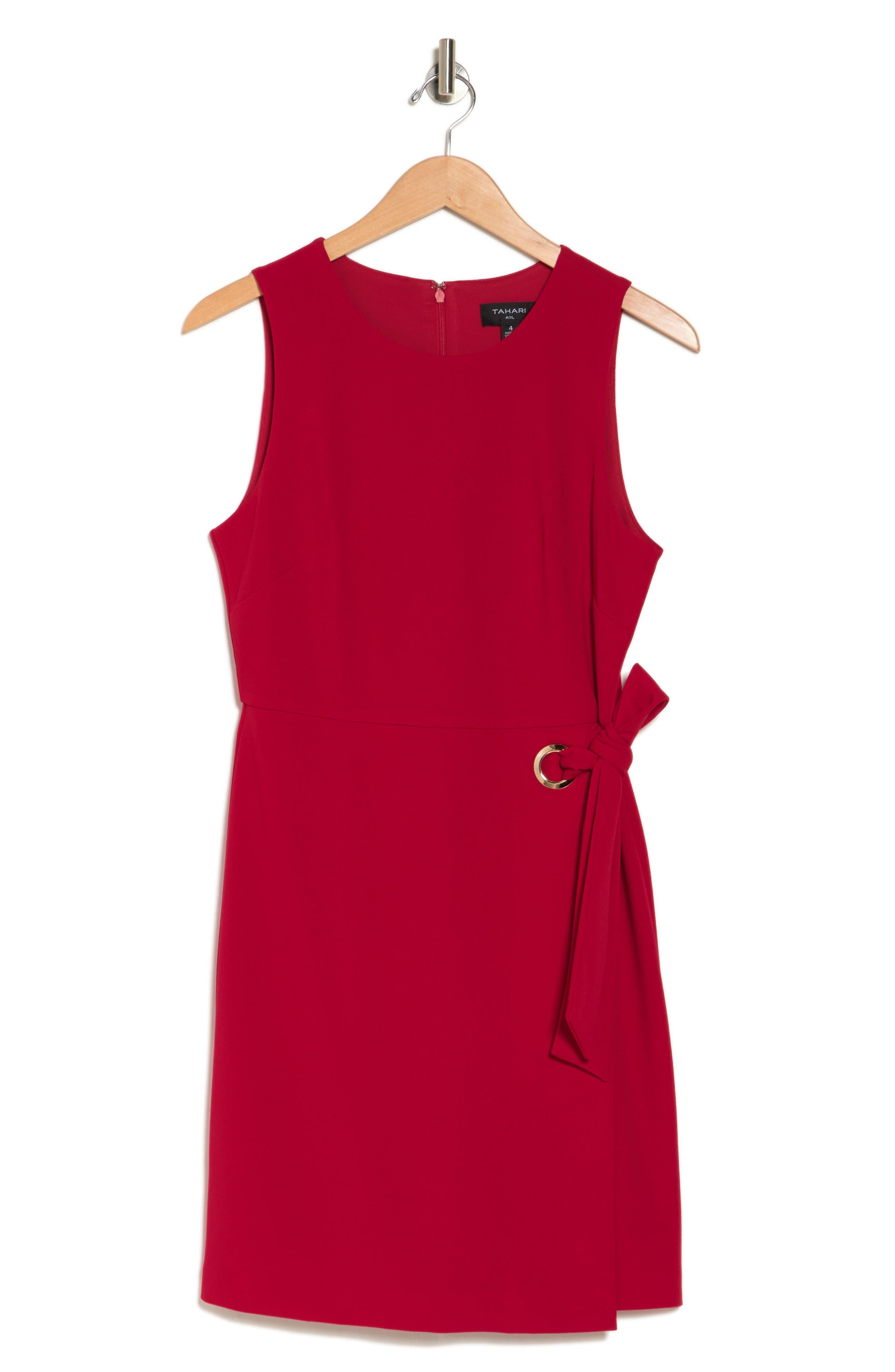 Tahari tie top front crepe dress