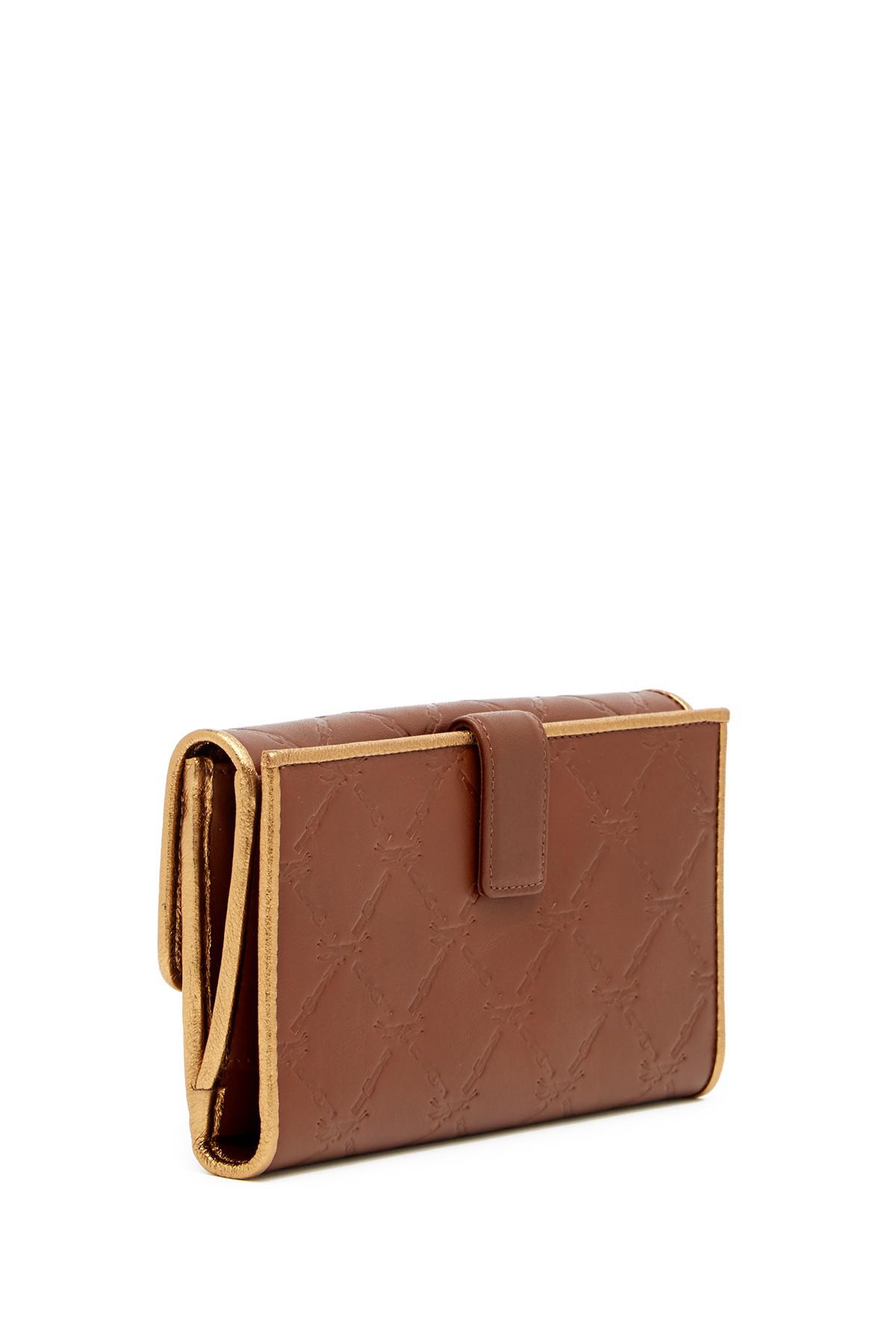 Longchamp Lm Cuir Leather Clutch Wallet in Oak Brown (Brown) - Lyst
