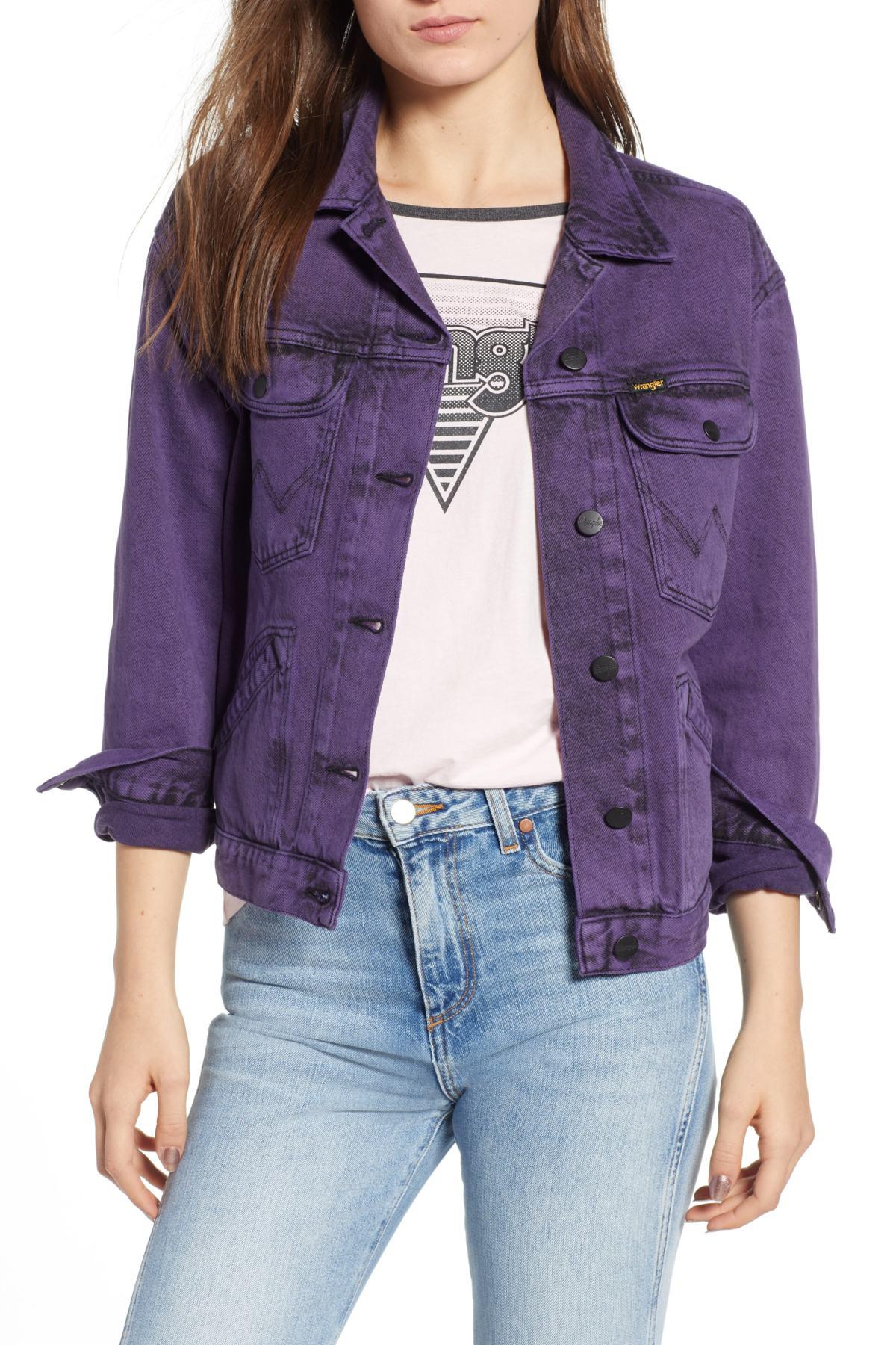 Wrangler Denim Jacket in Purple | Lyst