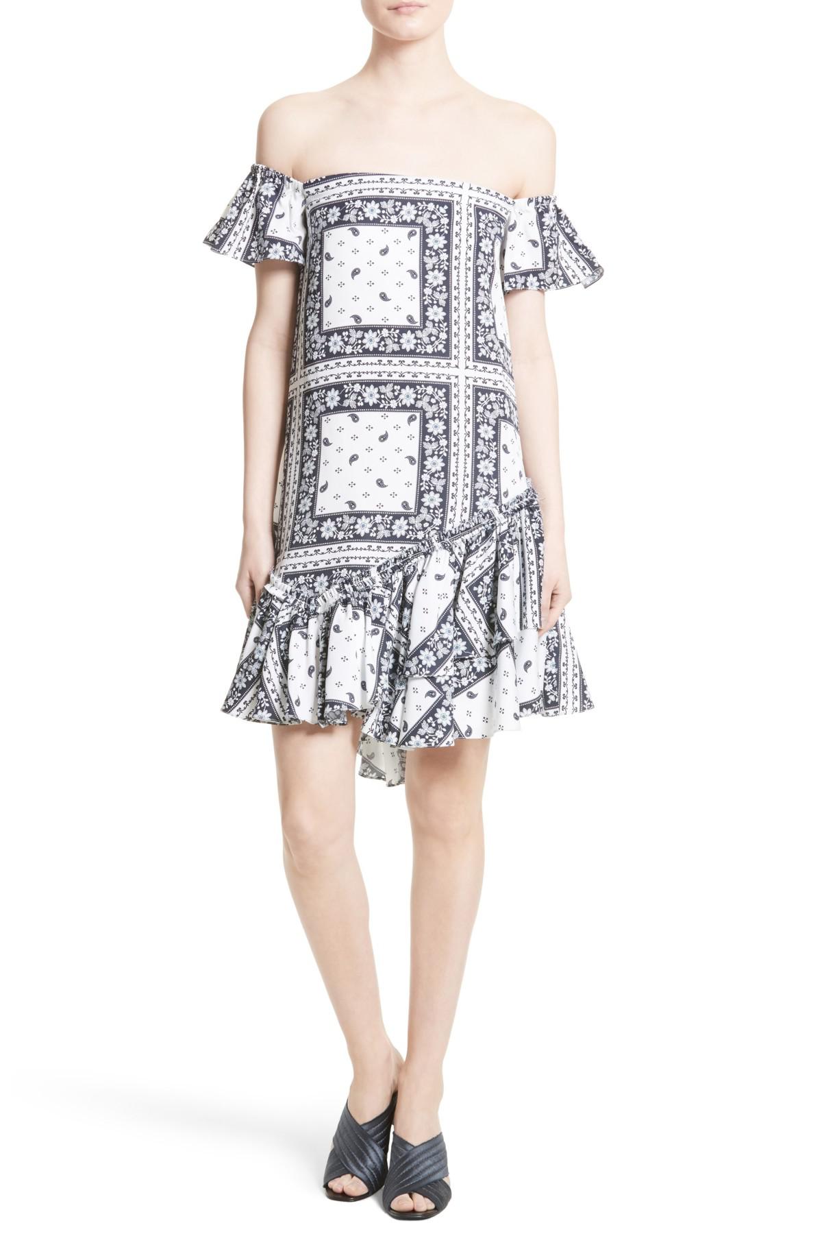 cinq a sept off the shoulder dress
