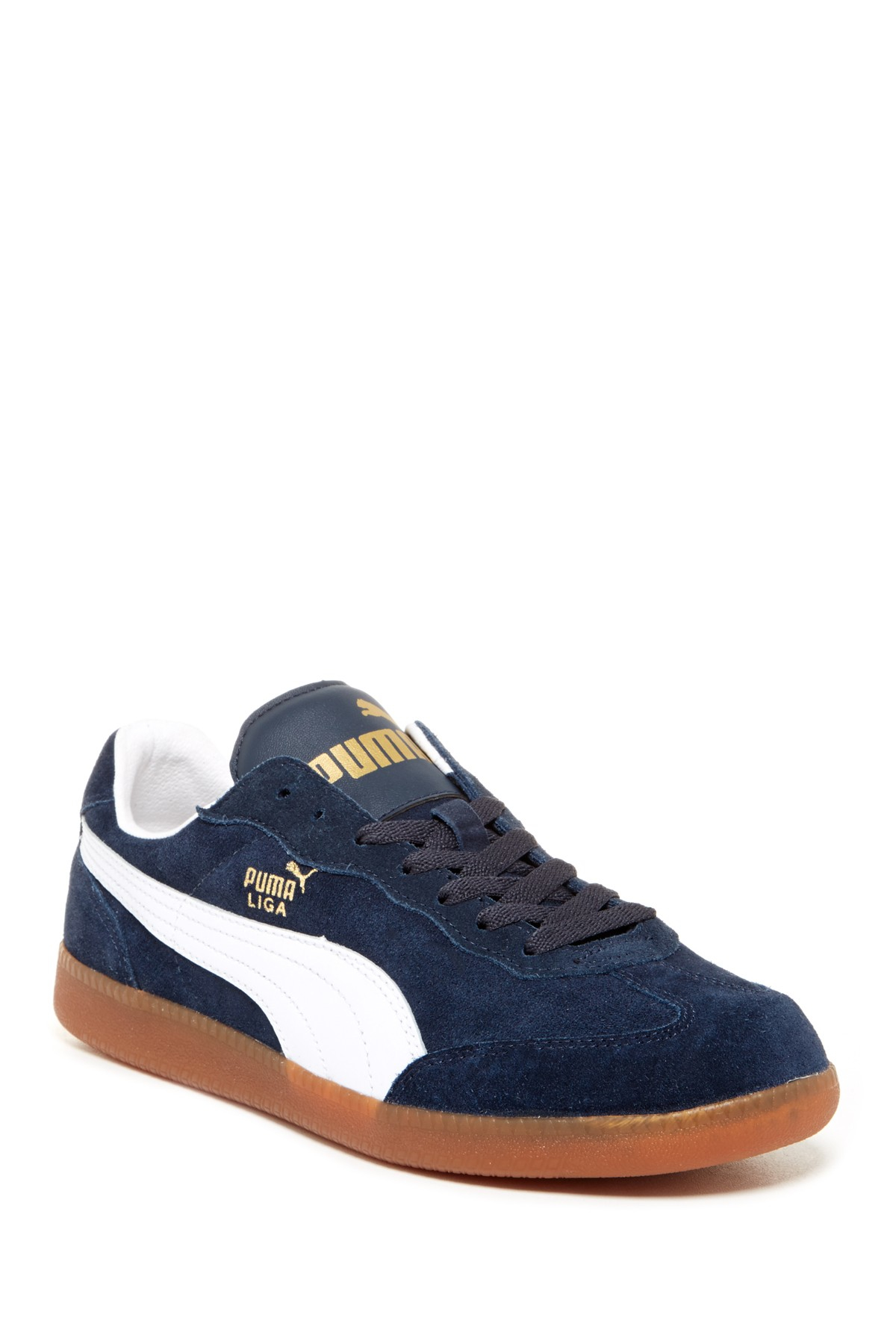 PUMA Liga Suede Sneaker in Navy-White (Blue) for Men | Lyst