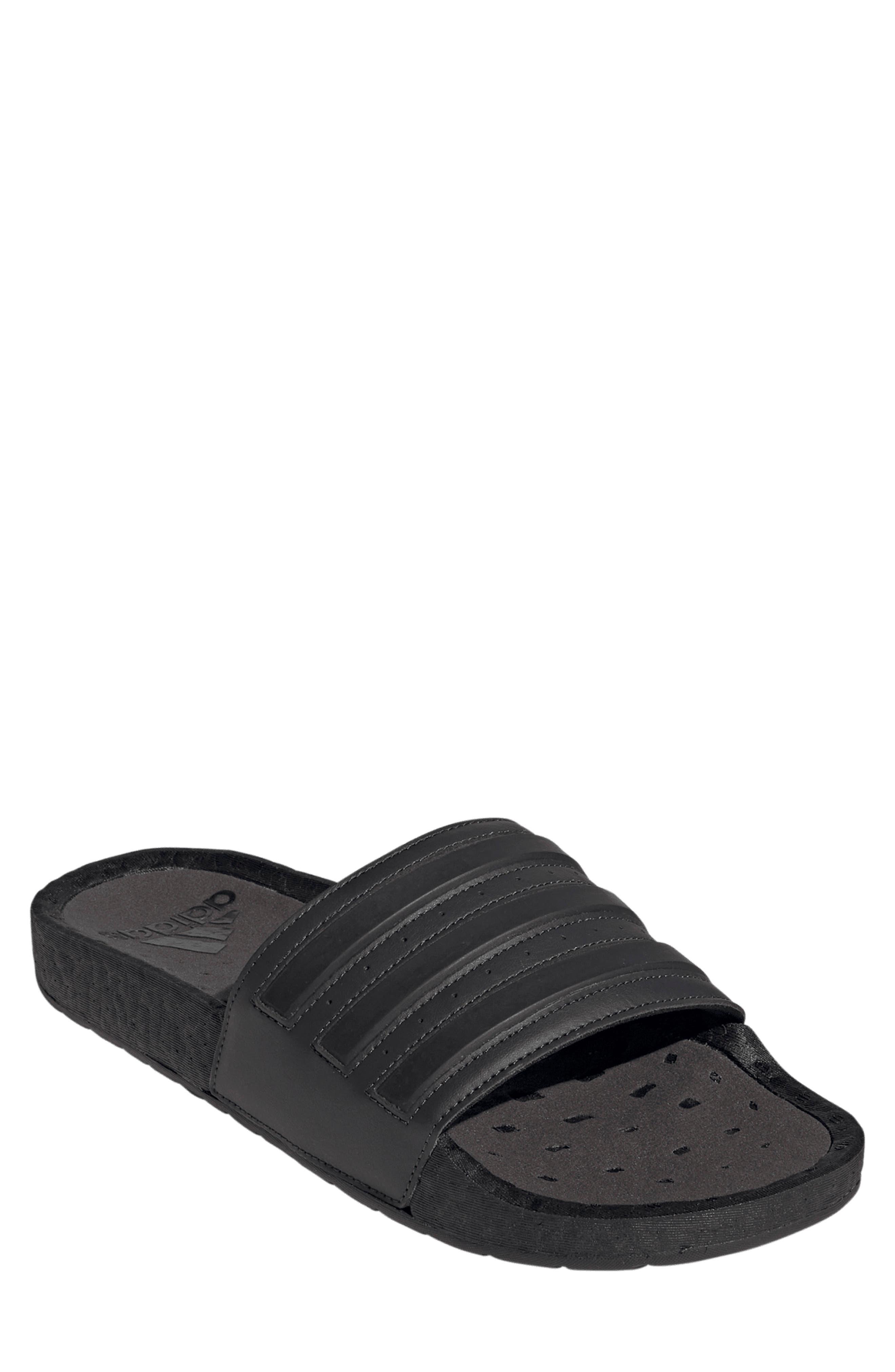 adidas Adilette Boost Slide Sandal In Carbon/black/black At Nordstrom Rack  for Men | Lyst