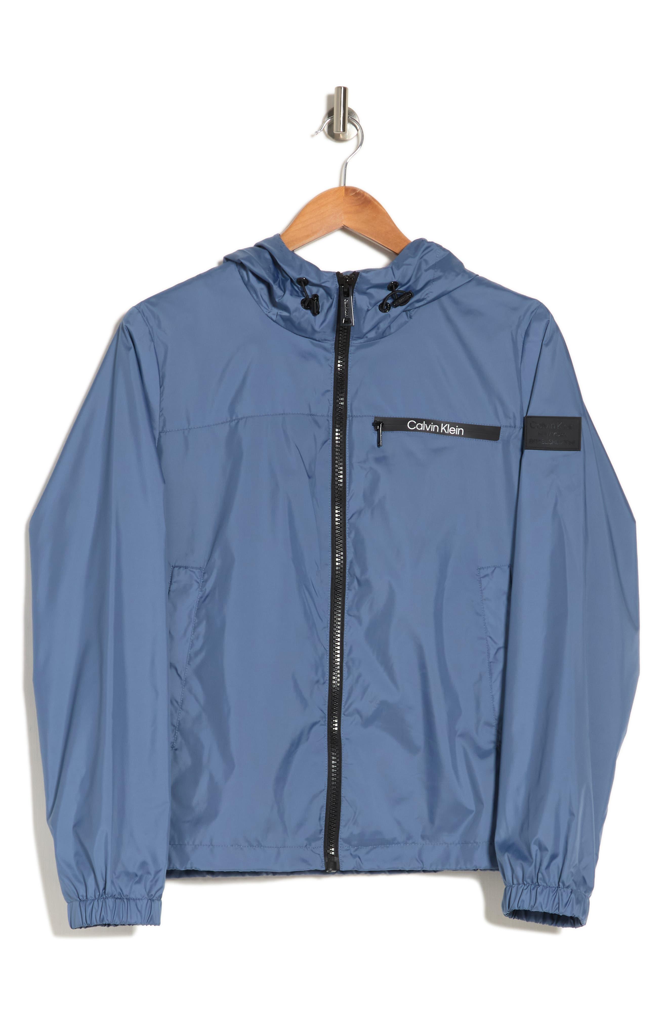 Calvin Klein Water-resistant Windbreaker Jacket In Bluestone At ...