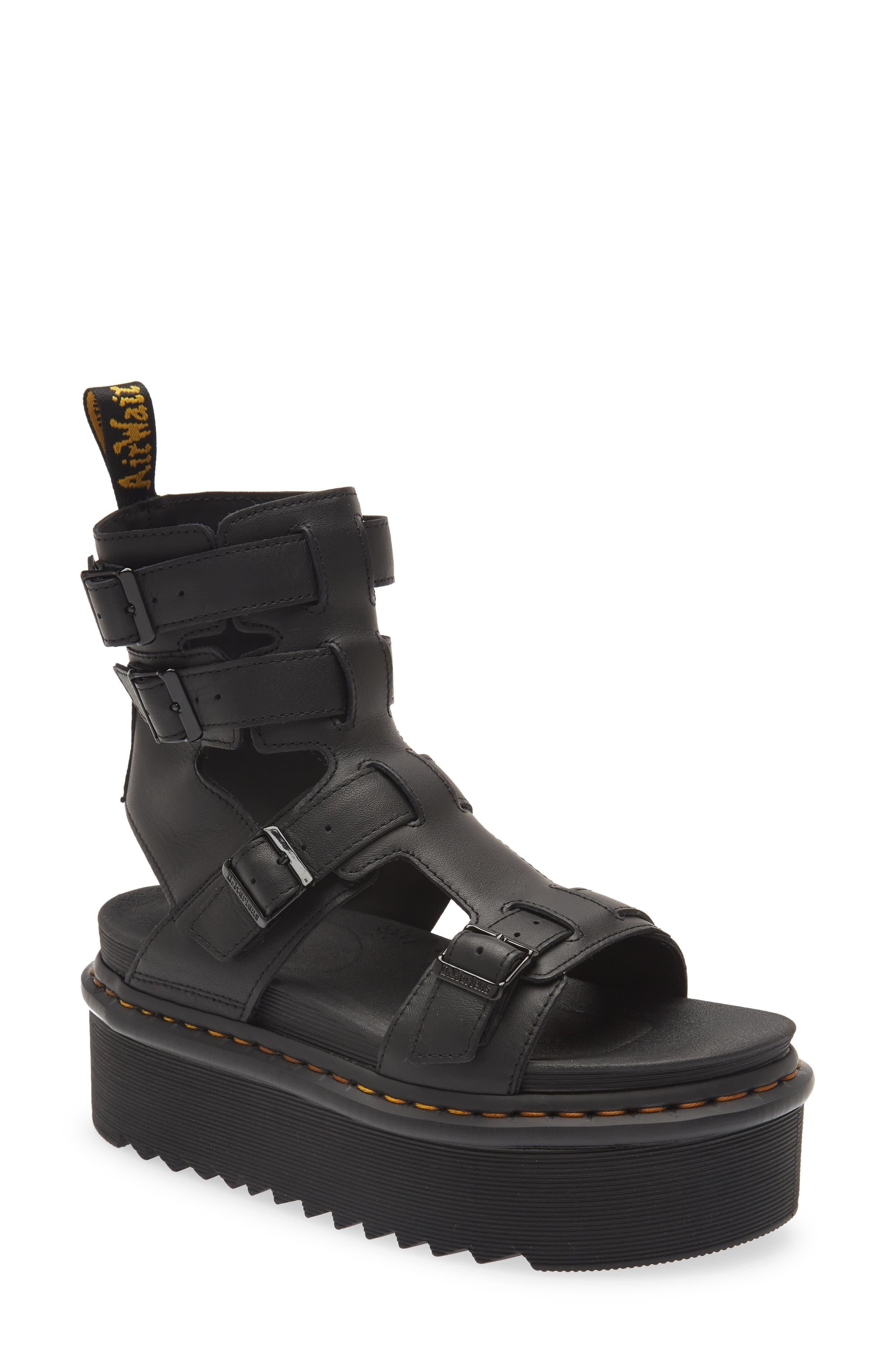 Dr. Martens Giavanna Platform Gladiator Sandal in Black | Lyst