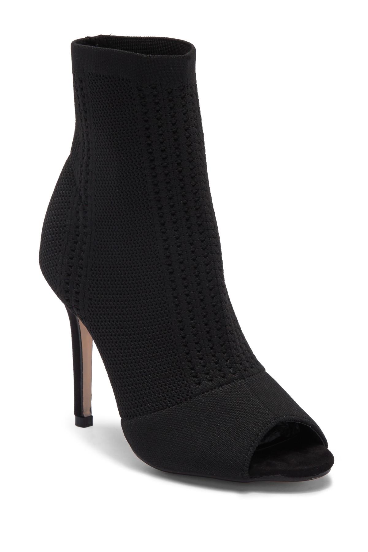 Catherine Malandrino Knitty Open Toe Stiletto Heel Knit Bootie in Black |  Lyst