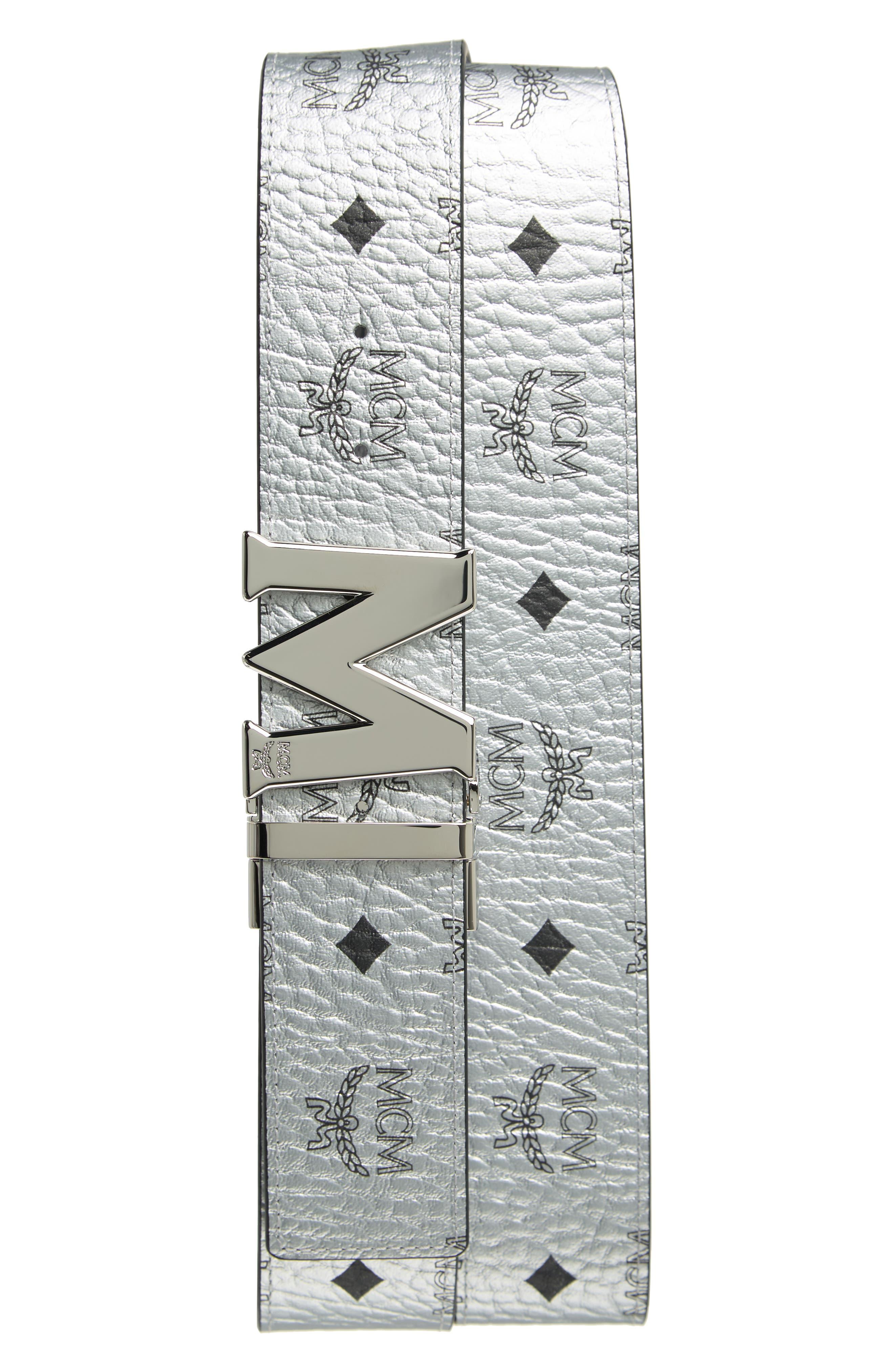 MCM Belt - Reversible - White With Silver Buckle – Dabbous