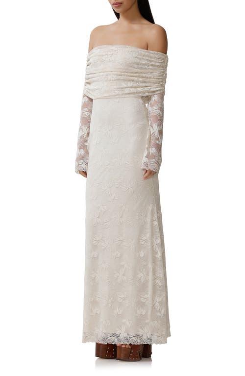knee length dresses for ladies Loveland Off-Shoulder Lace Maxi Dress Black– Selfie Leslie main image 1