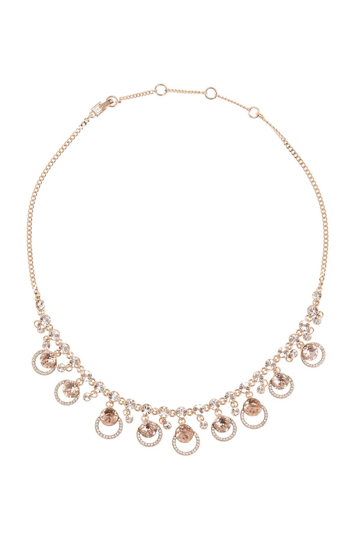 Givenchy Crystal Frontal Necklace In Metallic Lyst