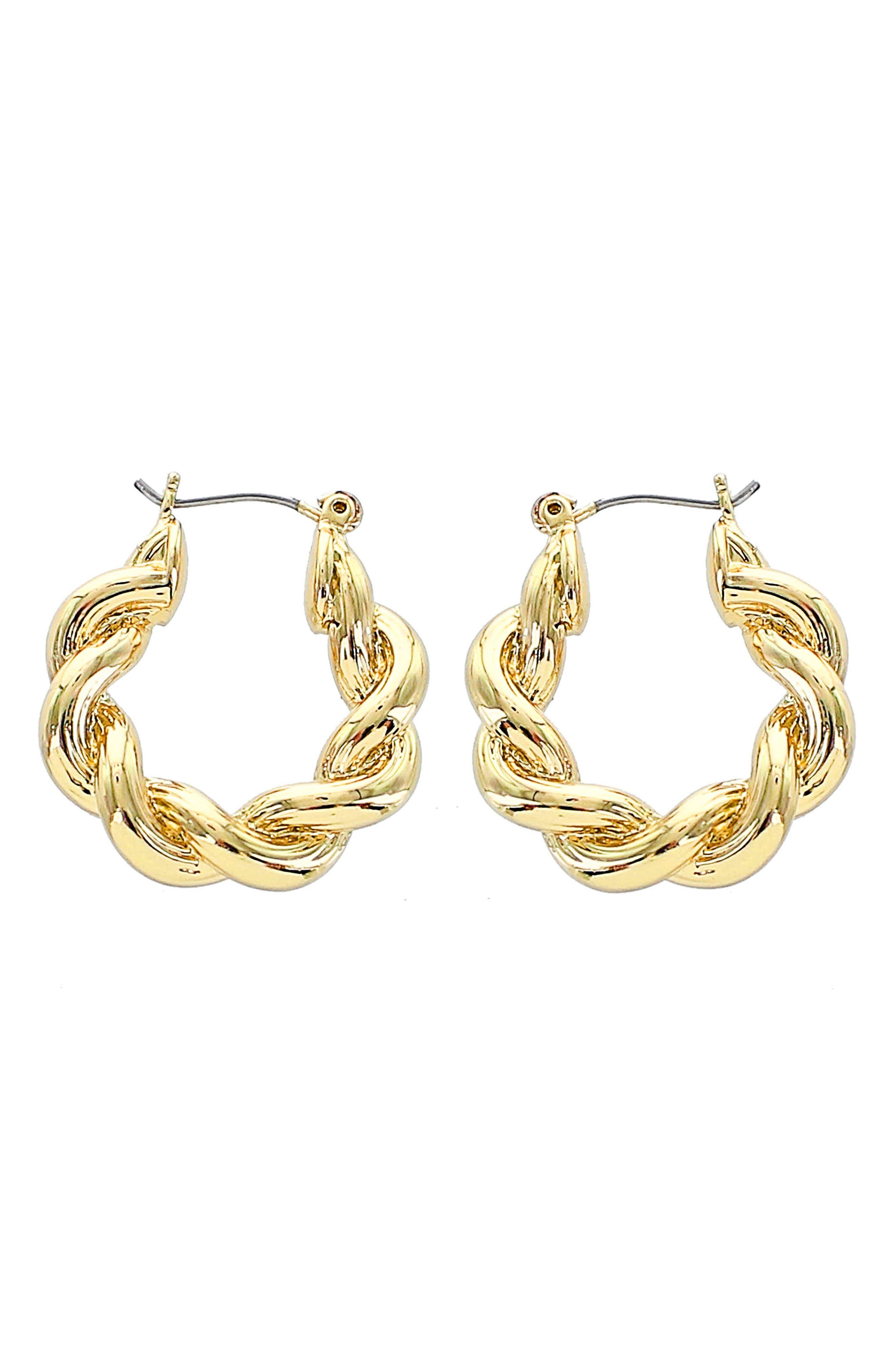 Panacea 14k Gold Plated Twist Hoop Earrings At Nordstrom Rack in Metallic |  Lyst