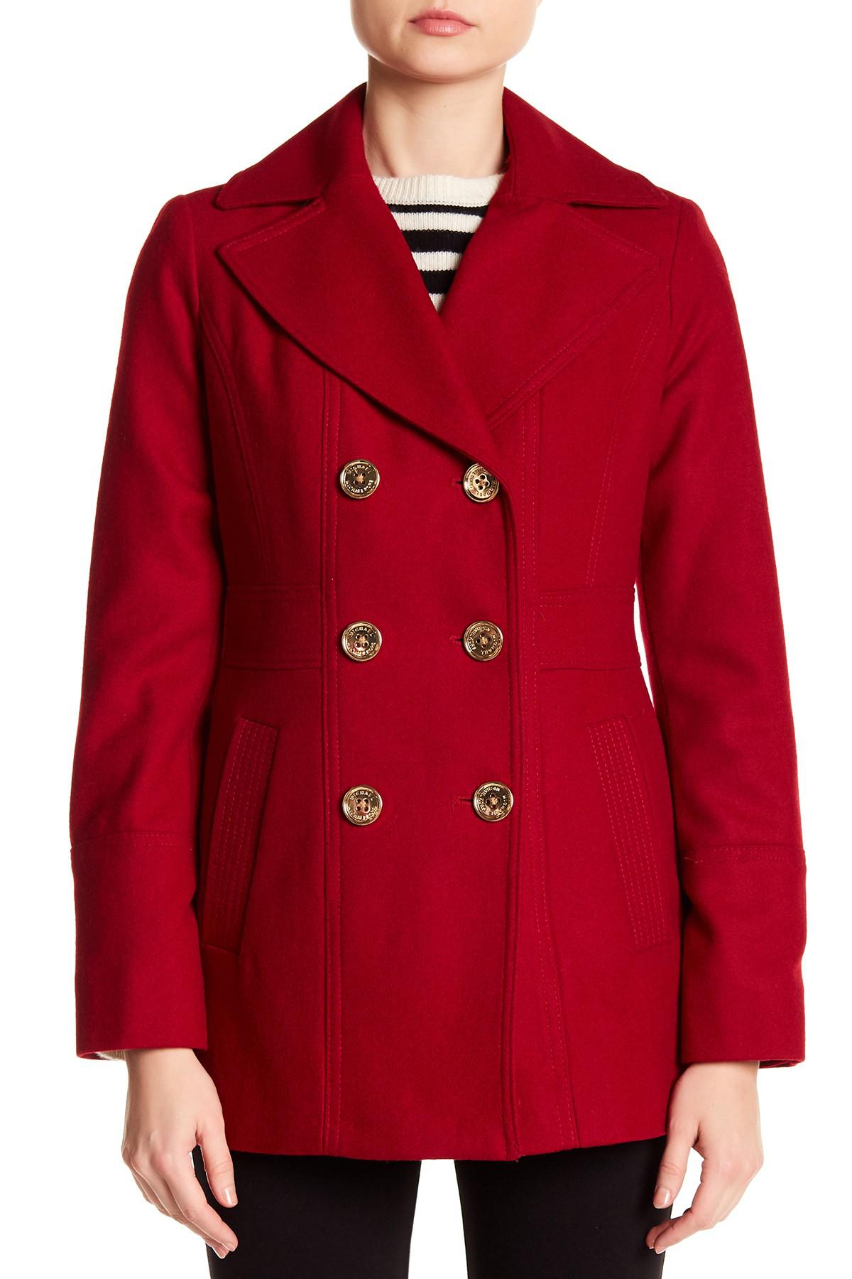 michael kors red wool coat