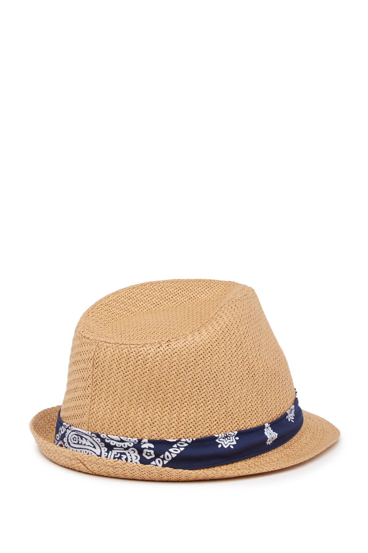 Levi's Bandanna Band Straw Fedora in Navy (Blue) for Men Lyst