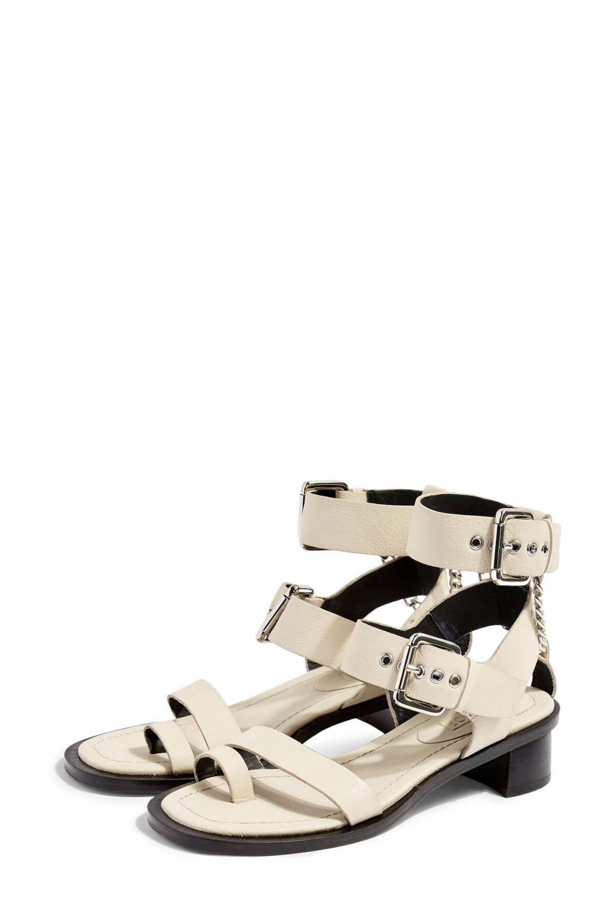 TOPSHOP Leather Forever Chain Sandal - Lyst