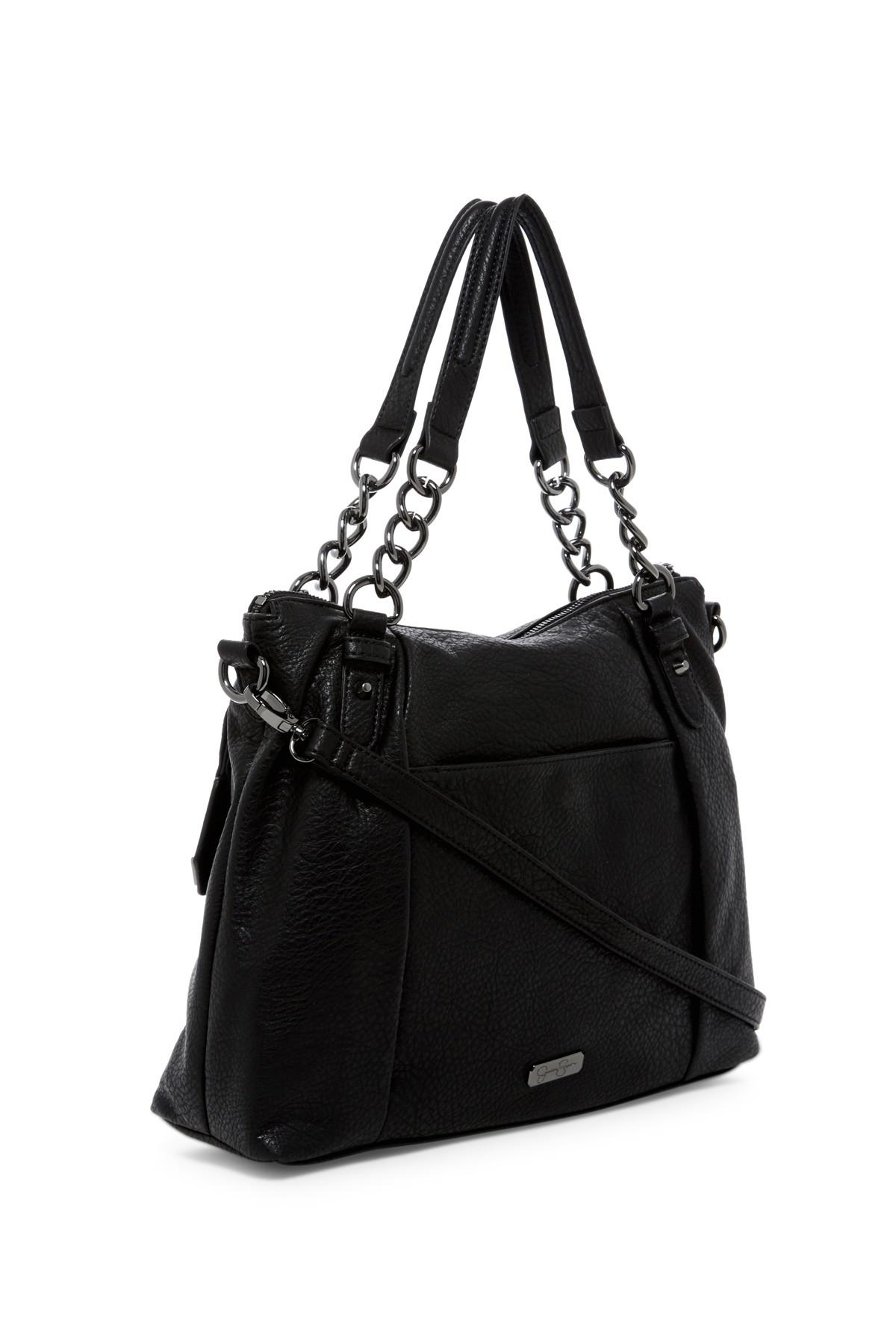 Jessica Simpson Black Vegan Leather Ruffle Bow Handbag Satchel Purse | eBay