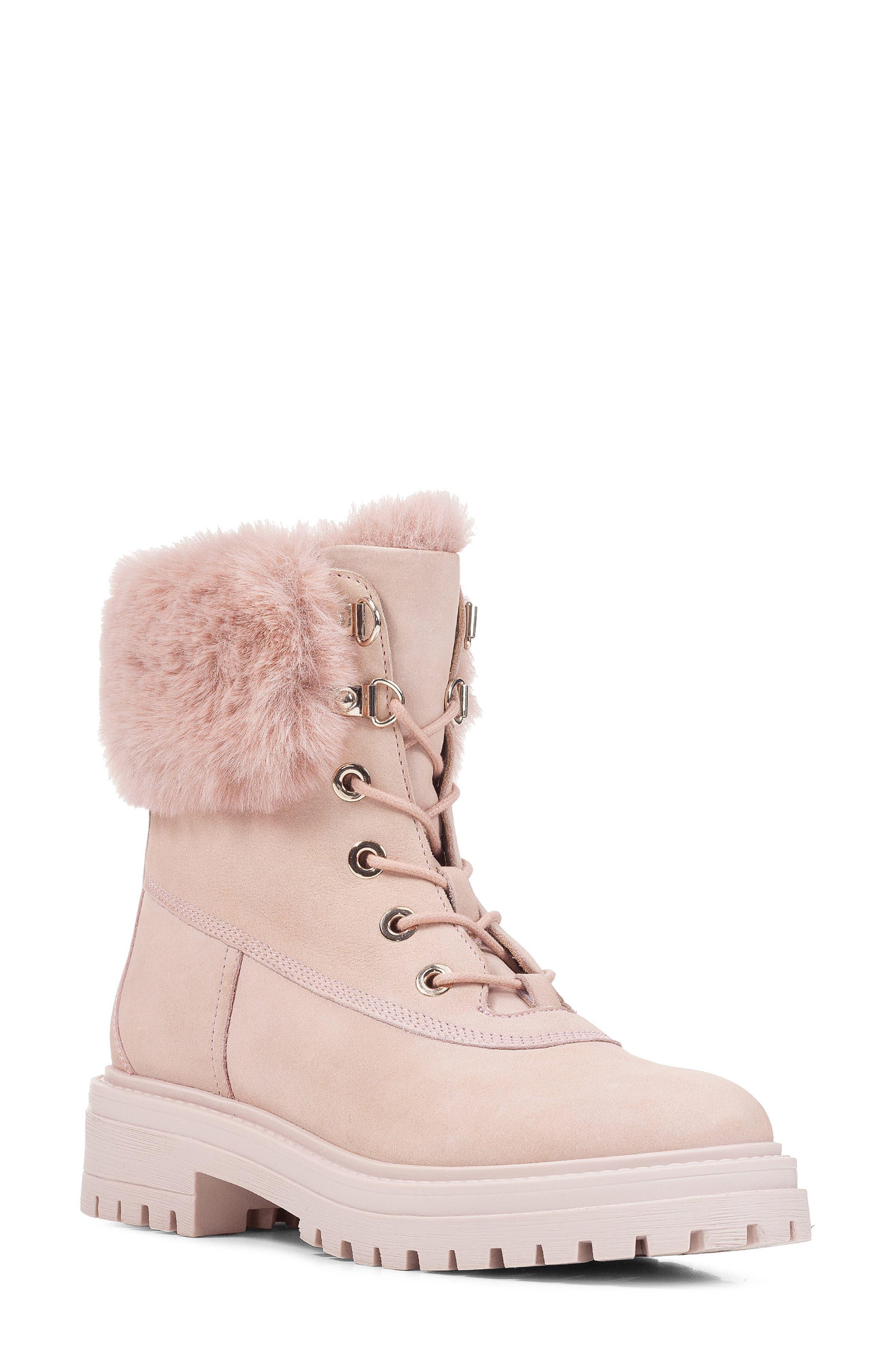Geox Iridea Faux Fur Trim Winter Boot in Pink Lyst