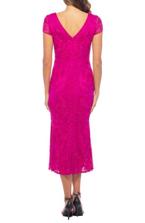 Marina Beaded Soutache Cap Sleeve Midi Dress in Pink | Lyst