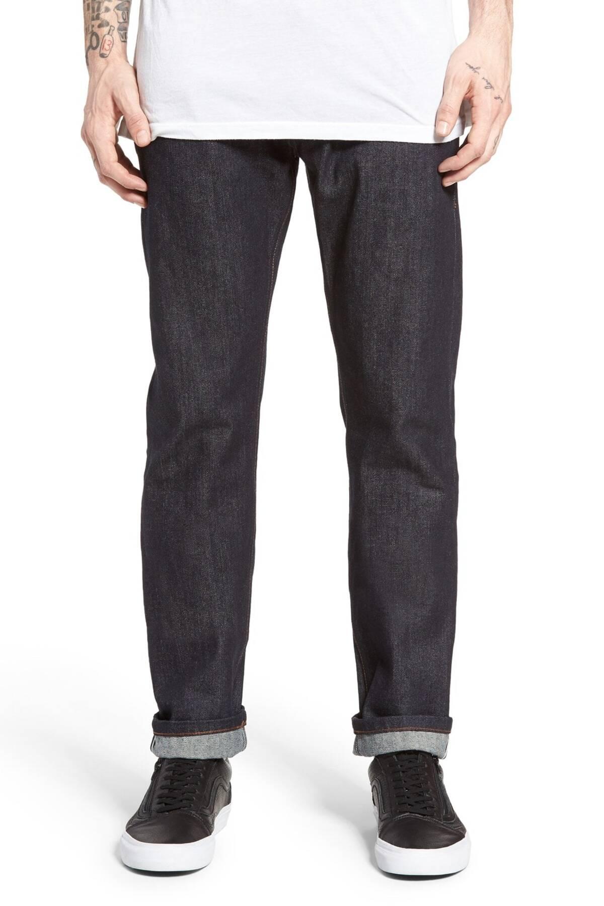 ub201 tapered fit raw selvedge jeans