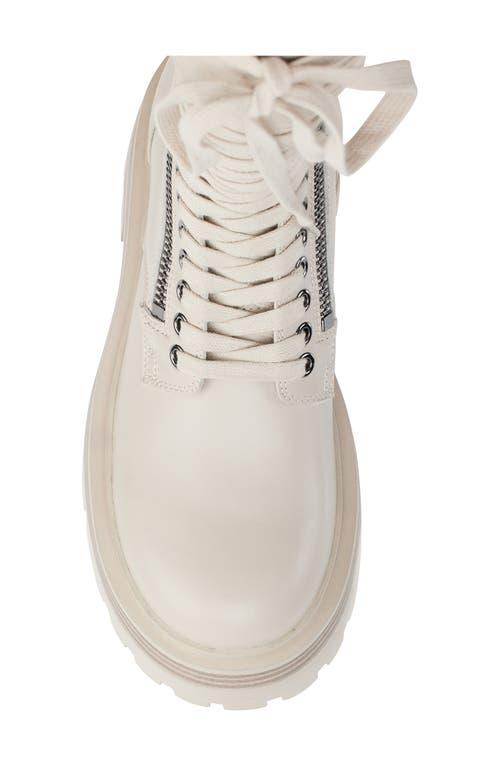 DKNY Verika Lace-Up Lug Sole Boot in White Lyst