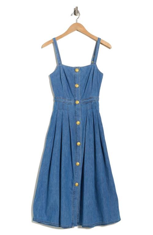 denim pinafore dress knee length Esmeralda Pinafore Dress (Women)