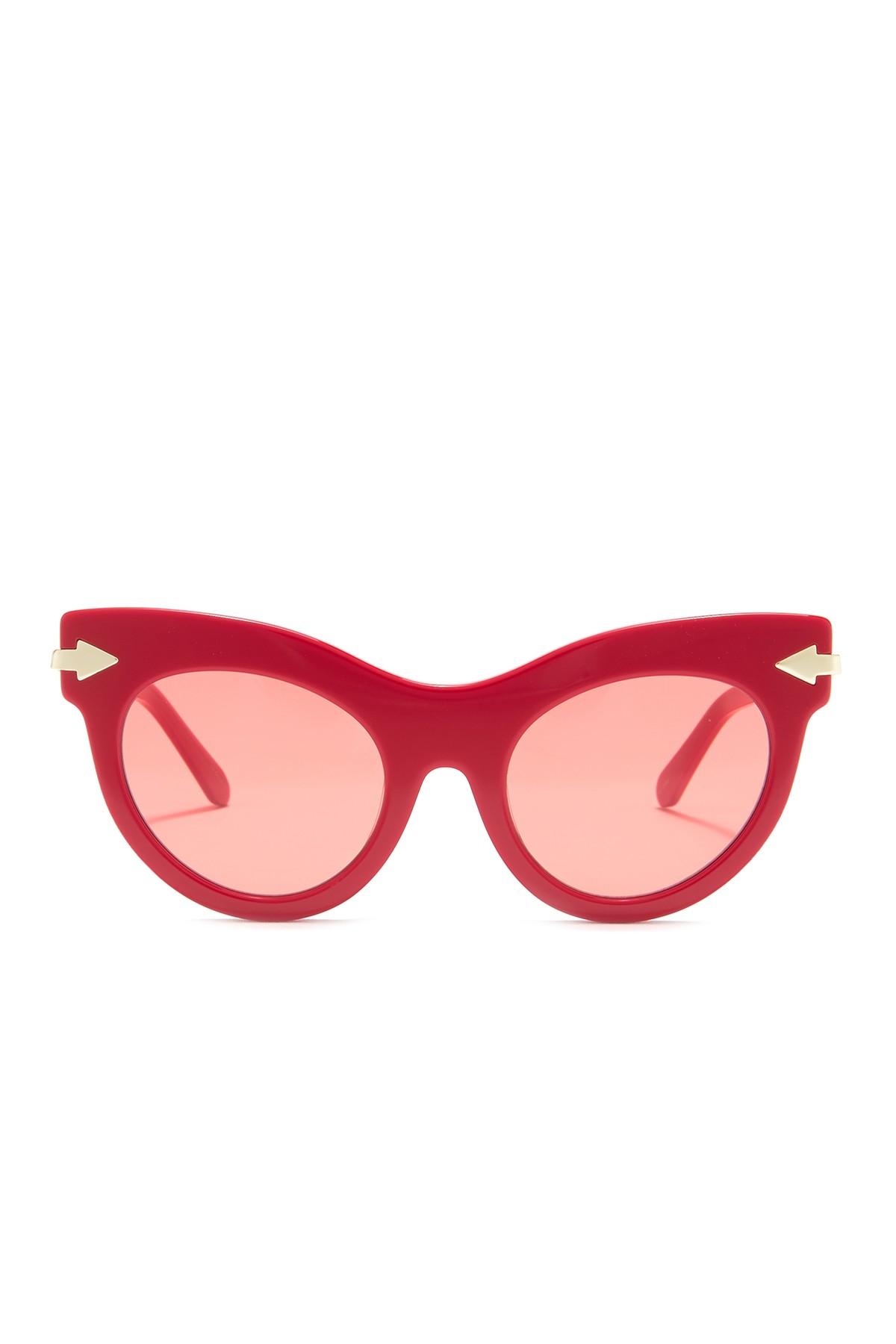 Karen Walker 52mm Miss Lark Cateye Sunglasses in Red Lyst