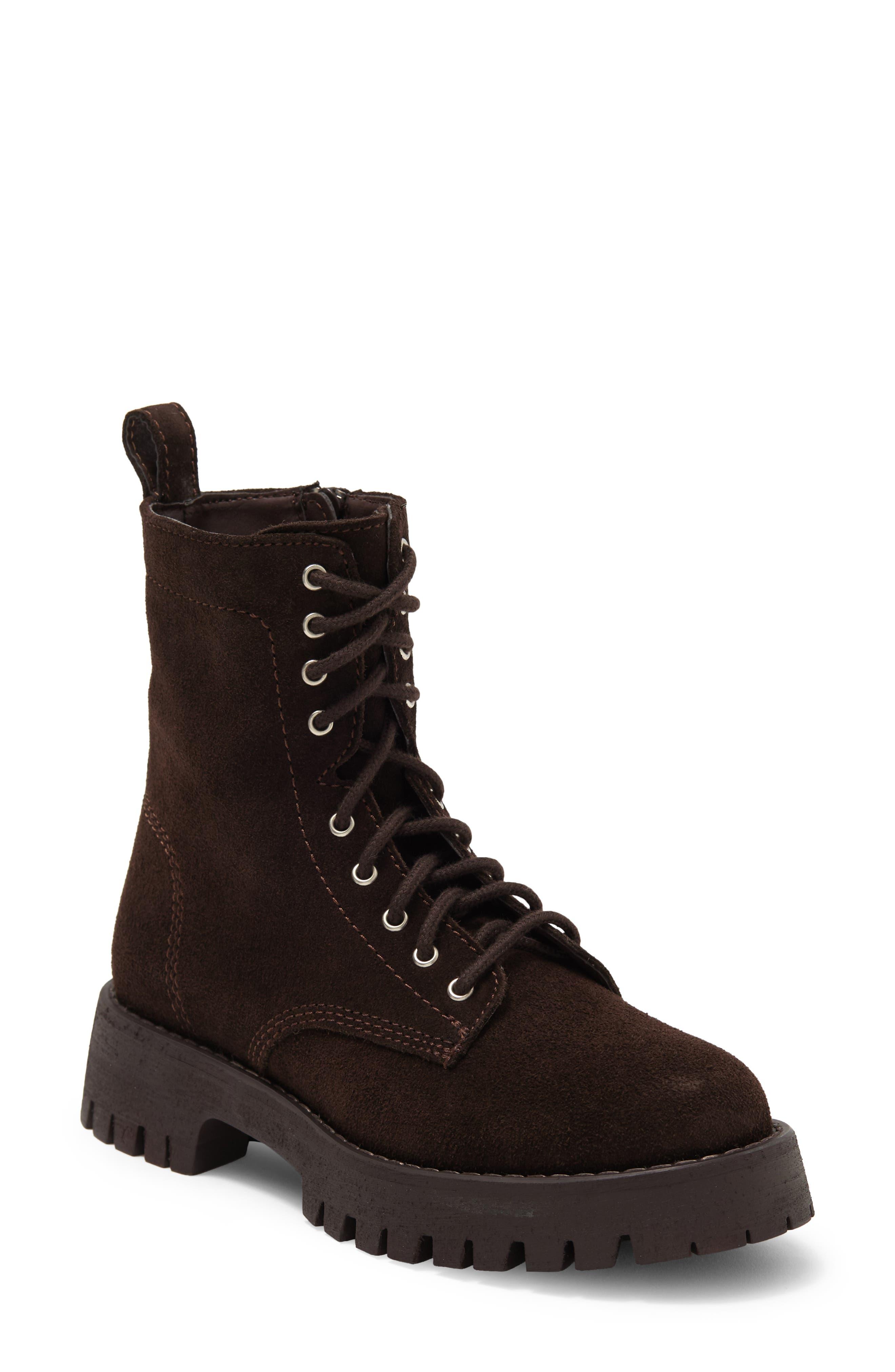 Steve Madden Linze Lug Sole Combat Boot in Black | Lyst