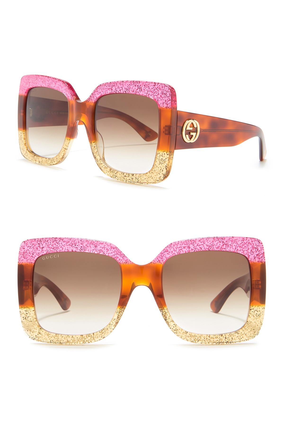 gucci 55mm oversized square sunglasses