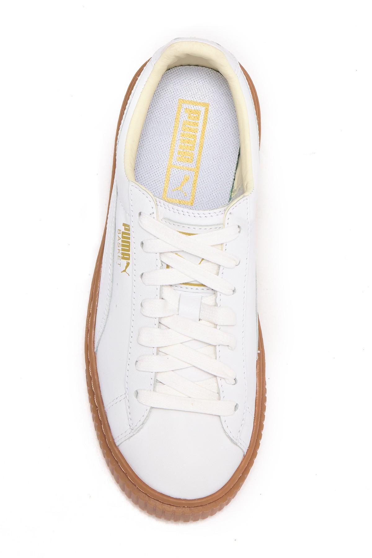 puma basket platform core white