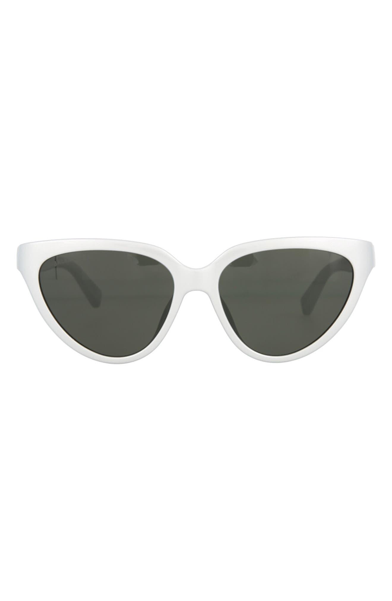 Balenciaga 56mm Cat Eye Sunglasses In Silver Silver Grey At