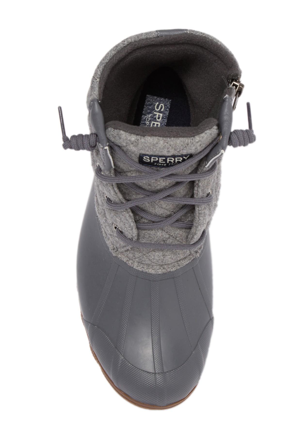sperry gray quilted duck boots