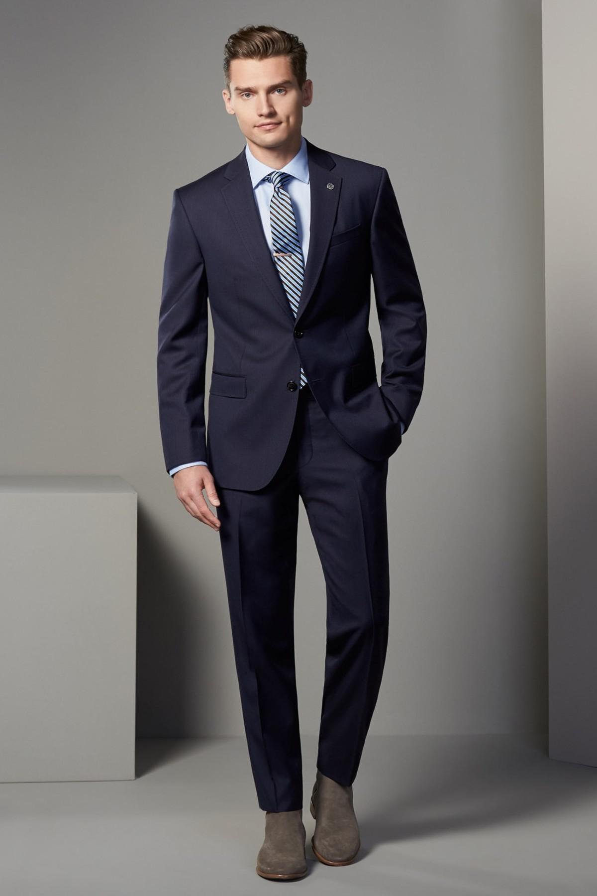 Ted Baker 'jay' Trim Fit Solid Wool Suit in Navy (Blue) for Men - Lyst