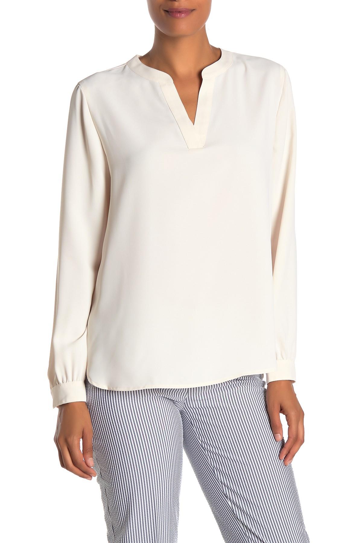 anne klein no iron white blouse